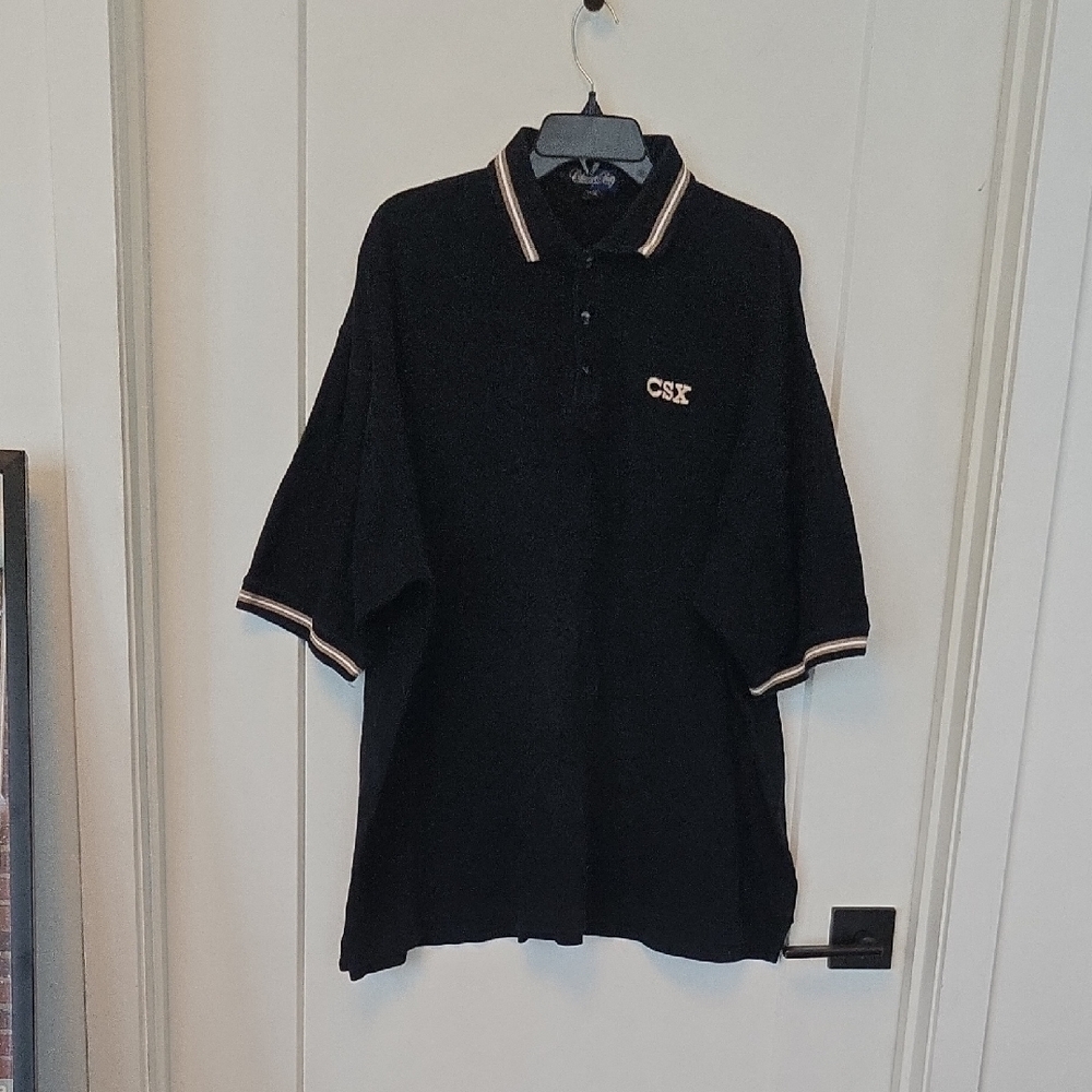 CSX Catalina Black Polo Shirt with White Trim